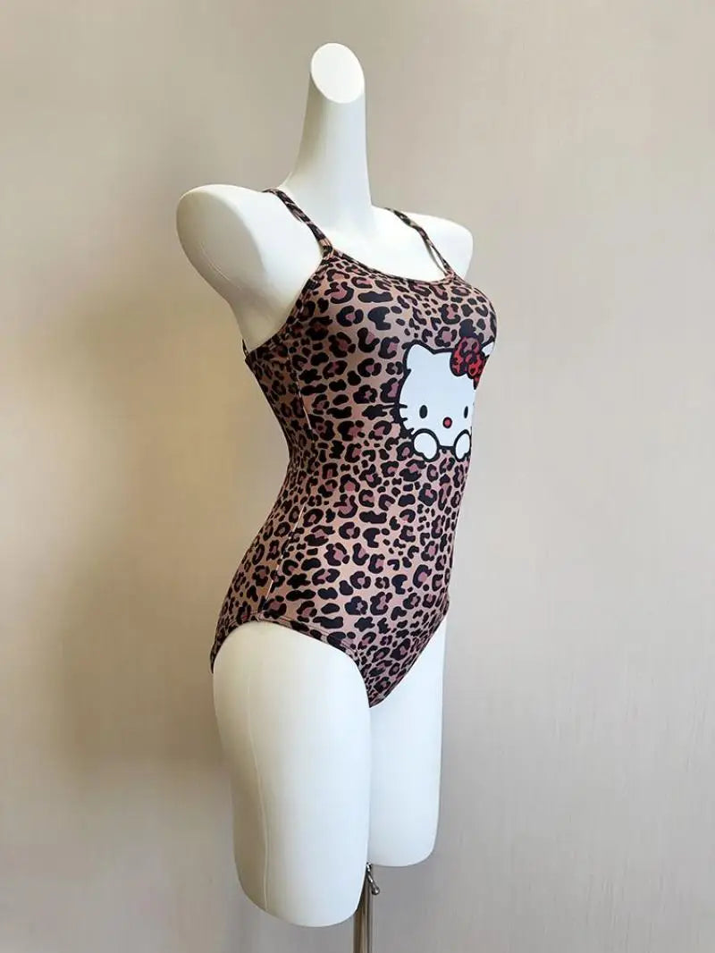 Sanrios Hello Kittys Swimsuit Creativity New Style Cartoon Beach Skirt Hot Selling Girls Ins Holiday Gifts Sweet Sling Backless