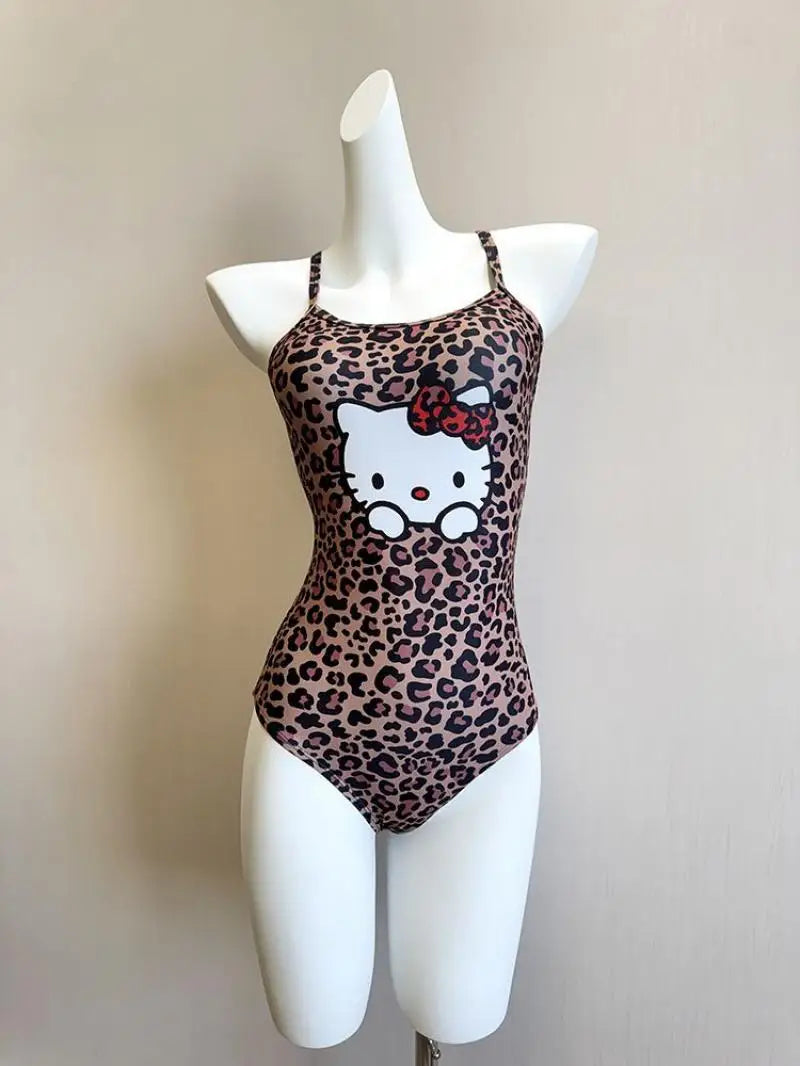 Sanrios Hello Kittys Swimsuit Creativity New Style Cartoon Beach Skirt Hot Selling Girls Ins Holiday Gifts Sweet Sling Backless