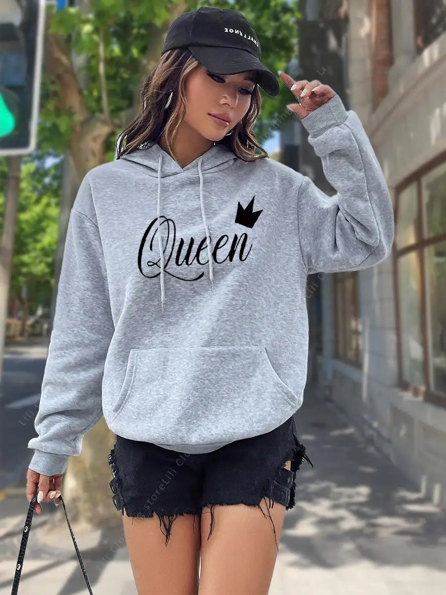Women's Hoodie High quality Tops Fashion Aesthetic Sweatshirt Streetwear Y2k Clothes Women Pullover Hoodies Pink Light Blue