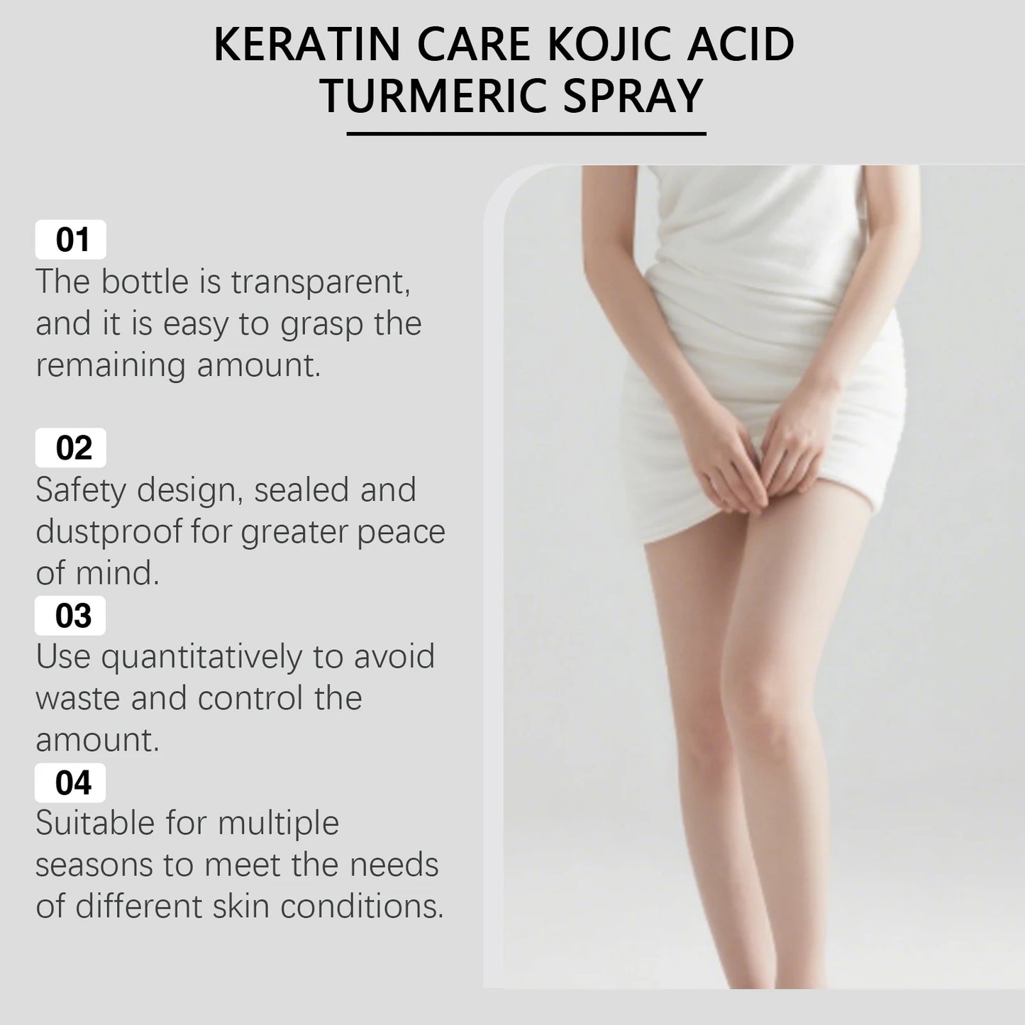 100/200/300ml Kojic Spray For Turmeric Exfoliating Keratin Brightens Uneven Skin Tone Improves Dullness Full Body Use Skin Spray
