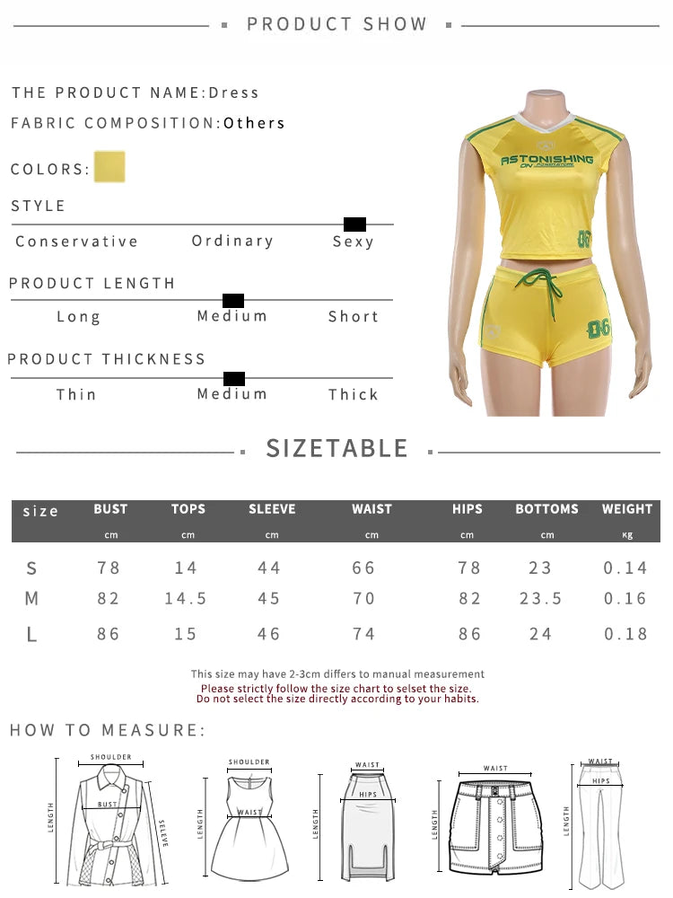 Weird Puss Casual Sporty 2 Piece Set Woman Summer Trend Letter Print V-Neck Tank Tops+Drawstring Shorts Daily Simple Tracksuits