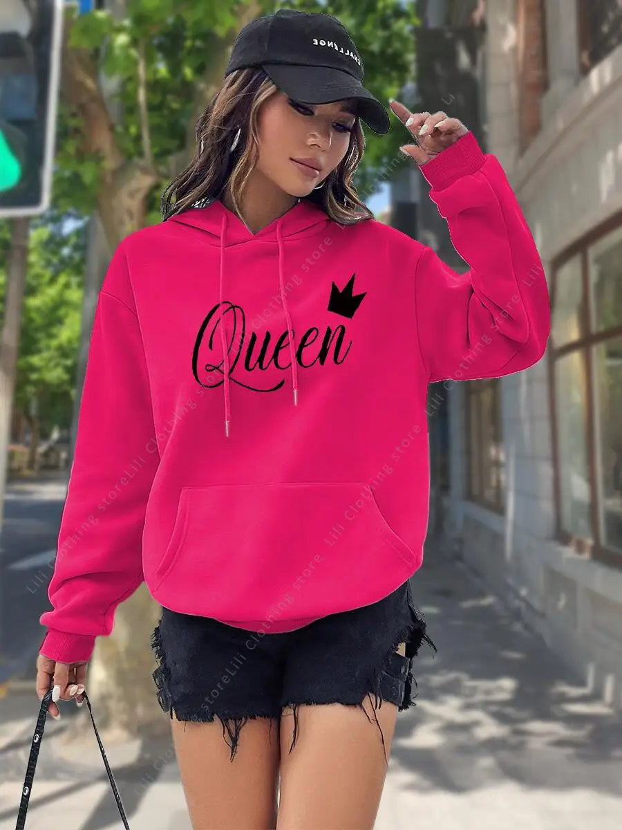Women's Hoodie High quality Tops Fashion Aesthetic Sweatshirt Streetwear Y2k Clothes Women Pullover Hoodies Pink Light Blue