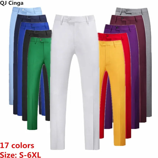 Formal Pants Men 2024 New Elegant Man Office Work Pants Casual Elastic Men's Trousers Men 17 Colors Pantalones Hombre