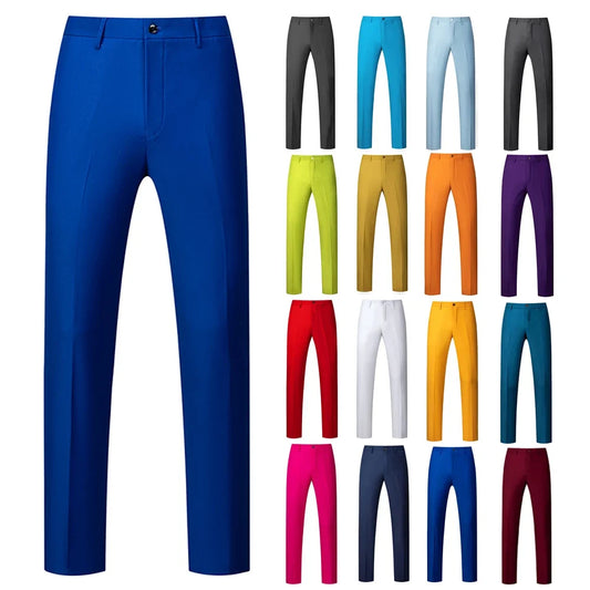 Size 29-40 New Men's Fashion Boutique Solid Color Formal Business Suit Pants Groom Wedding Dress High End Trousers