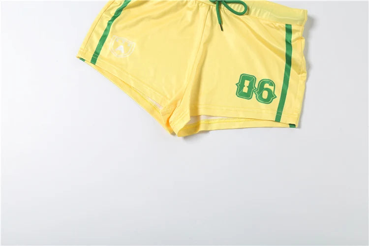 Weird Puss Casual Sporty 2 Piece Set Woman Summer Trend Letter Print V-Neck Tank Tops+Drawstring Shorts Daily Simple Tracksuits