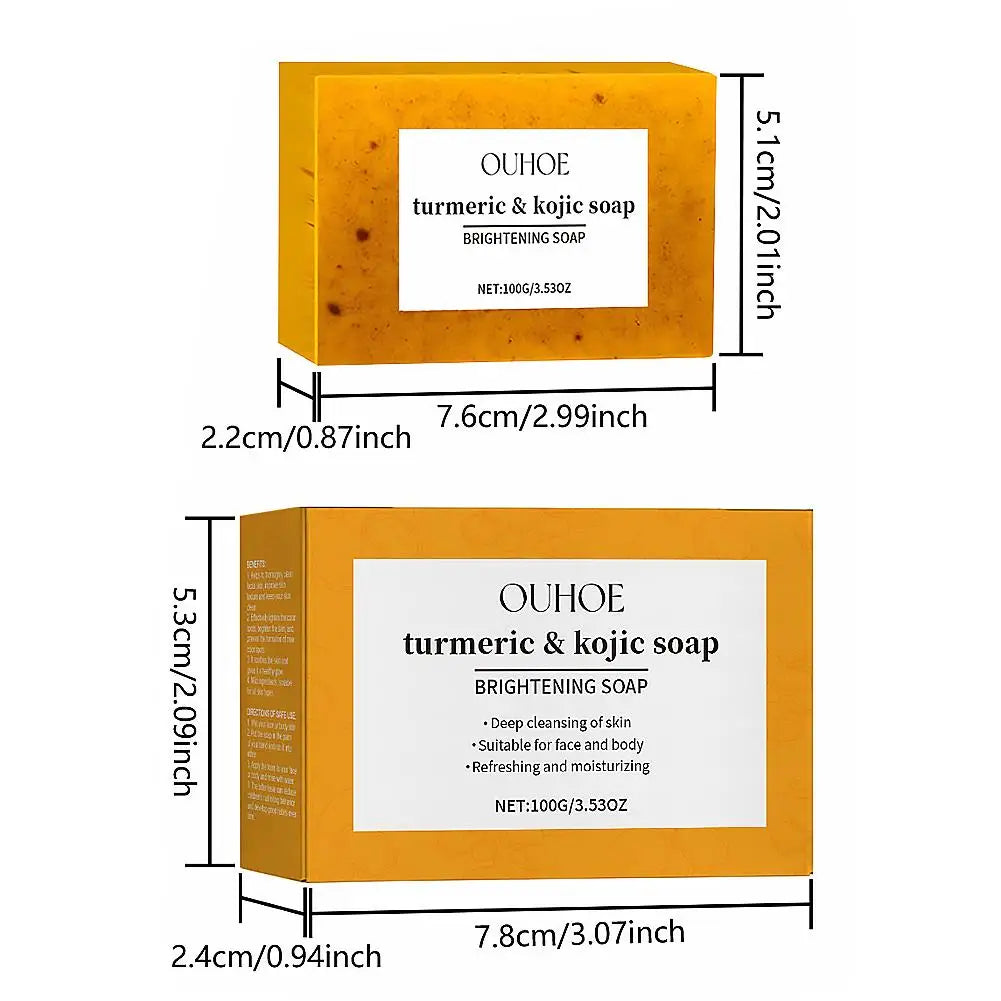 100g Turmeric Soap, Lemon Kojic Acid Soap, Shower And Facial Soap Body Care  Face Cleanser Turmeric  Soap Body and Face Cleaning