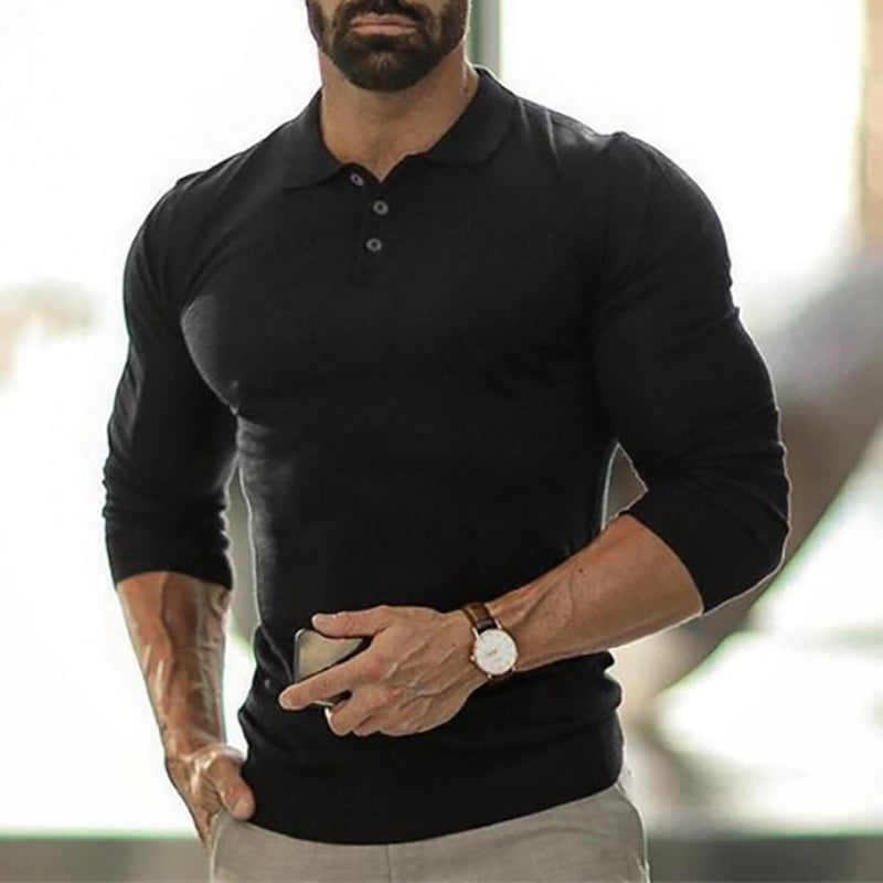 New Autumn Men Polo Shirt Brand Fashion Clothing Stretch Cotton Men Business Polo Shirt Male Long Sleeve Breathable Polo Shirt