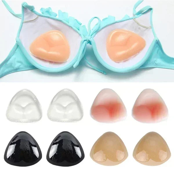 1-2pairs Silicone Bra Inserts Breast Pads Sticky Push-up Women Bra Cup Thicker Nipple Cover Patch Bikini Inserts for Swimsuit